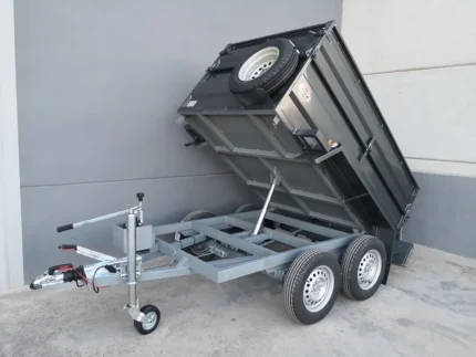 Remolque Basculante Hidráulico De 2 Ejes Con Soporte Lateral – Ruedas en el exterior-Nuevo